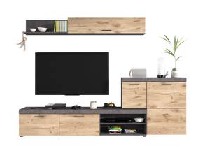 Regalsystem Swift Braun - Holz teilmassiv - 257 x 186 x 37 cm