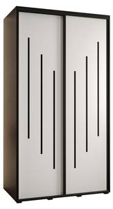 ARMOIRE À PORTES COULISSANTES DAVOS 8 Noir - Blanc - Largeur : 130 cm