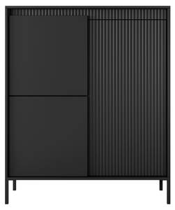 Sideboard Korfu Schwarz - 104 x 124 cm