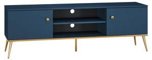 Meuble tv MARINE RTV160 2D Bleu - Bois manufacturé - Matière plastique - 160 x 53 x 40 cm