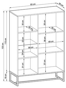 Vitrine AMBER SC93 2D Beige - Bois manufacturé - Matière plastique - 93 x 133 x 39 cm