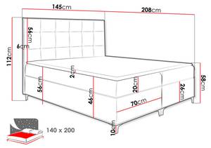 Boxspringbett Snake Braun - Breite: 145 cm