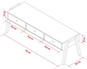 Sitzbank SPOT Weiß - Holzwerkstoff - 154 x 48 x 47 cm