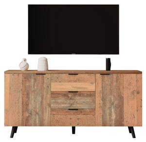 Sideboard Natur Ⅲ Braun - Holzwerkstoff - Metall - 35 x 70 x 140 cm