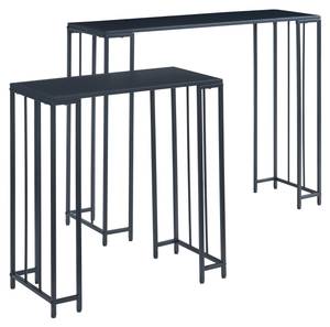 Set 2 de tables consoles gigognes Ørsta Noir - Bois manufacturé - Métal - 100 x 80 x 30 cm