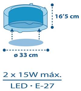 Deckenleuchte PLANETS Blau - Kunststoff - 17 x 17 x 17 cm