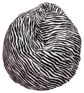 Sackpouf mit "Zebra"-Muster Holzwerkstoff - 80 x 137 x 80 cm