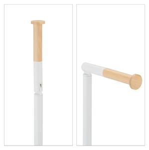 Serviteur WC bambou & acier inoxydable Marron clair - Blanc