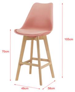 Lot de 6 Tabourets de Bar Lublin Rose foncé