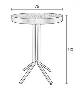 Table bar Maze Partiellement en teck massif / Acier - Noir - Marron