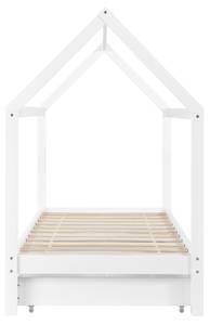 Lit Enfant Lund 90 x 200 cm Blanc - Bois massif - 98 x 150 x 206 cm