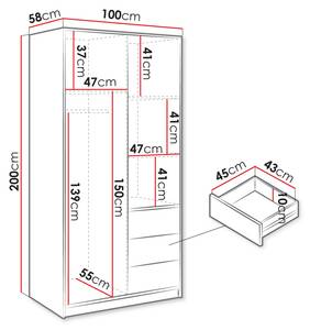 Kleiderschrank Bali Lux 2D Eiche