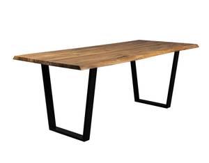 Table à manger Aka Marron - En partie en bois massif - 180 x 76 x 90 cm