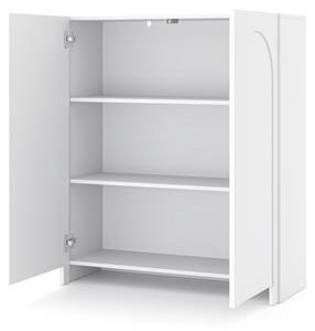 Buffet ARCO SB100 2D Blanc - Bois manufacturé - Matière plastique - 100 x 117 x 35 cm