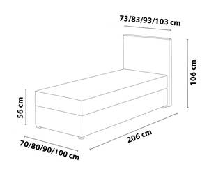 Boxspringbett Einzelbett Vera Mini Braun - Breite: 100 cm