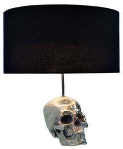 Lampe à poser CRANIUM Noir - Gris - Argenté - Métal - Textile - 40 x 44 x 40 cm