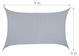 Voile d'ombrage rectangle PES gris clair 300 x 400 cm