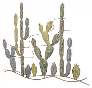 Tafel mit Kaktus Metall - 3 x 64 x 90 cm