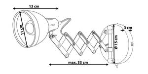 Wandlampen HARRINGTON Schwarz - Silber - Flammenanzahl: 1