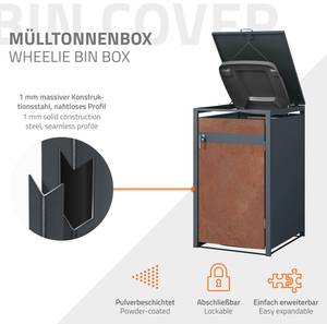 Mülltonnenbox für 3 Tonnen Rotbraun