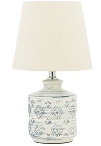 Lampe de table ROSANNA Beige - Bleu - Blanc - Céramique - 20 x 35 x 20 cm