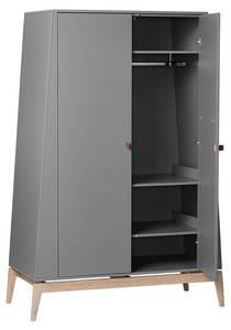 Kleiderschrank Luna Grau - 130 x 190 x 58 cm