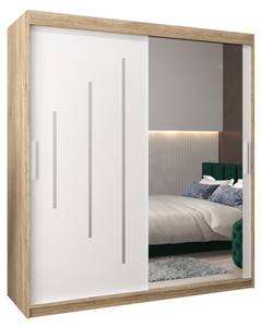 Armoire à portes coulissantes york 2 Imitation chêne de Sonoma - Blanc - Largeur : 180 cm - 2 porte