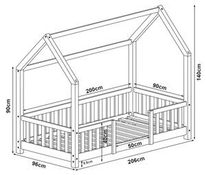 Kinderbett Sisimiut Mint - Weiß - 206 x 140 x 96 cm