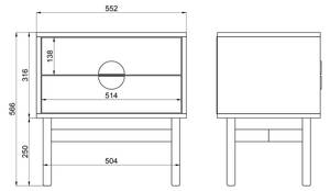 Table de chevet STOON Blanc - Bois manufacturé - 56 x 57 x 38 cm