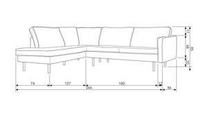 Canapé D'Angle Rodeo Marron - Cuir véritable - Cuir synthétique - Textile - 266 x 85 x 213 cm