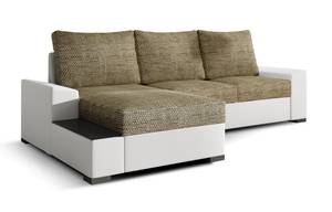 Ecksofa NEGO Beige - Weiß - Ecke davorstehend links