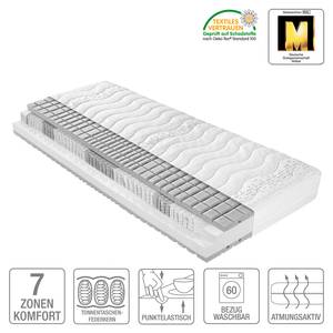 Matelas Active Pro 200 Ressorts bombés ensachés - 7 zones de confort - 90 x 200 cm - Degré de fermeté 2, jusqu'à 80 kg