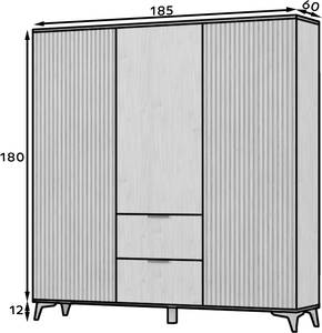 Penderie Seewen Marron - Bois manufacturé - 185 x 192 x 60 cm