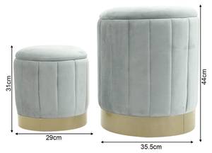 Pouf Avelos (2er-Set) Grau