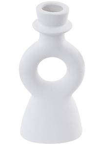 Kerzenständer SPARTA Weiß - Keramik - 8 x 17 x 6 cm