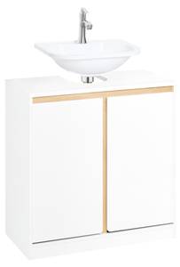 Meuble sous Lavabo BZR78-W Blanc - Bois manufacturé - Bois massif - Bois/Imitation - 60 x 60 x 30 cm