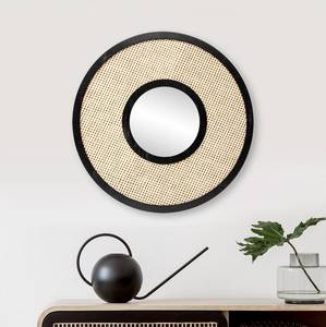 Miroir rond SIXTIES vintage Beige - Bois manufacturé - 50 x 48 x 2 cm