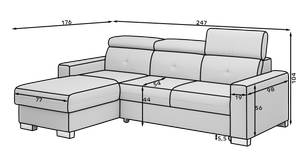 Ecksofa FRESA Anthrazit - Ecke davorstehend links