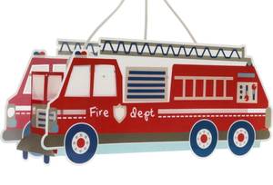 Kinder Deckenleuchte FIRE TRUCK Rot - Weiß - Kunststoff - 14 x 22 x 14 cm