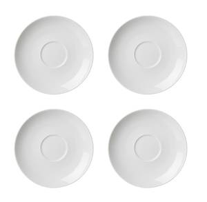 Cappuccinountertassen Bianco 4er Set Weiß - Porzellan - 16 x 2 x 16 cm
