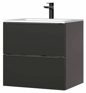 Badezimmer Unterschrank mit Waschbecken Schwarz - Holzwerkstoff - 60 x 81 x 46 cm
