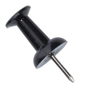 Push-Pins-Set, 25-tlg., schwarz Schwarz - Kunststoff - 1 x 2 x 1 cm