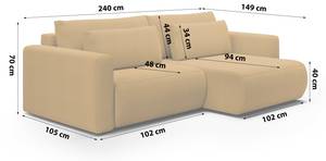 Ecksofa Achim Mini Senfgelb