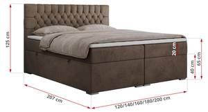 Boxspringbett PERA Breite: 120 cm - H3 - Textil