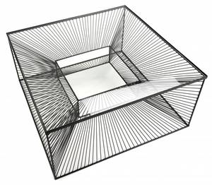 Quadratischer Couchtisch Schwarz - Metall - 80 x 38 x 80 cm