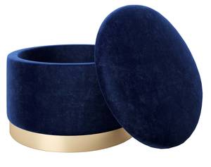 PLAYBOY runder Pouf SUE Blau - Nachtblau