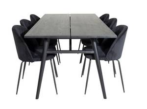 Essgruppe Sleek (7-teilig) Schwarz - Massivholz - 95 x 75 x 195 cm