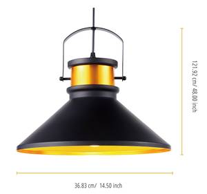 Anhängerlampe VN-L00036-EU Schwarz - Metall - 37 x 122 x 37 cm