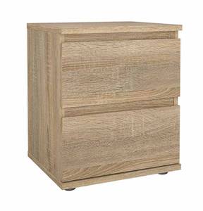 Table de chevet Nora Marron - En partie en bois massif - 40 x 48 x 34 cm