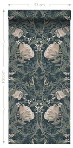 Tapete Blumenmuster im Jugendstil 7373 Blau - 53 x 1005 x 1005 cm